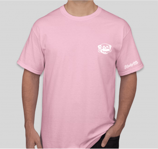 camiseta rosa agaings cancer monkysb