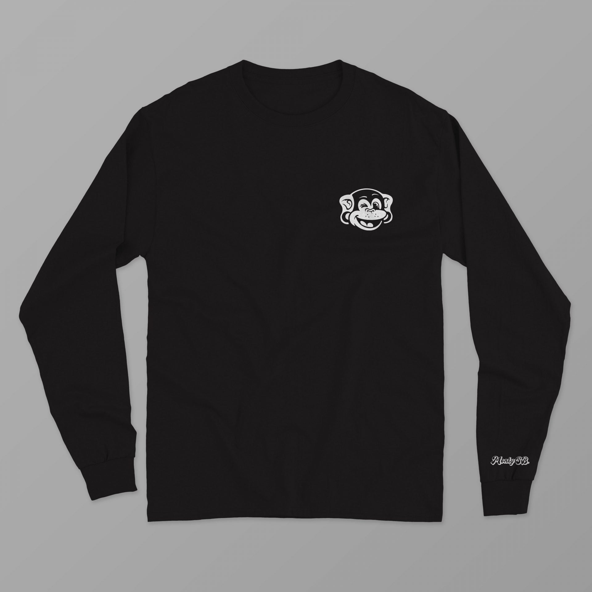 camiseta manga larga color negro marca monky skateboards